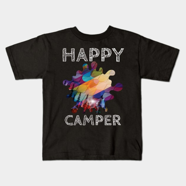 Happy Camper Kids T-Shirt by Frajtgorski